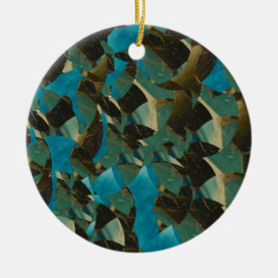 Ornement rond bleu mosaïque