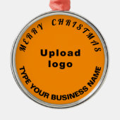 Ornement rond couleur orange de Noël (Devant)