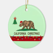 Ornement rond de drapeau de Noël de la Californie (Gauche)