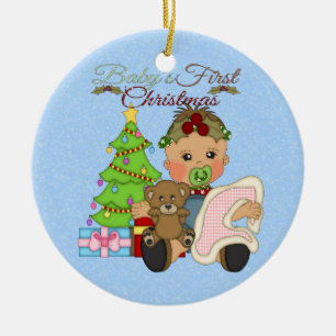 Ornement rond de ęr Noël du bébé