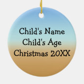 Ornement rond de fille d'enfant en bas âge de Noël (Dos)