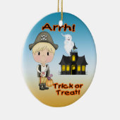 Ornement rond de garçon de pirate de Halloween (Droite)