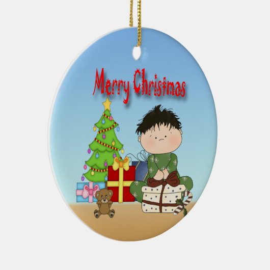 Ornement rond de garçon d'enfant en bas âge de (Droite)