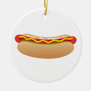 Ornement rond de hot-dog