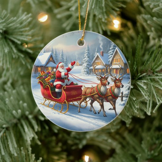 Ornement Rond de Noël Classique (Arbre)