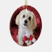Ornement rond de Noël de chien de Morkie de sucre (Droite)