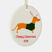 Ornement rond de teckel de Noël (Droite)