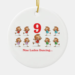 Ornement Rond En Céramique 12 jours neuf dames dansant