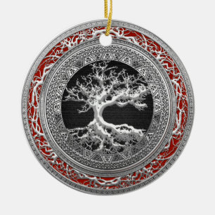 Ornement Rond En Céramique [200] Treasure Trove : Arbre de vie celtique [Arge