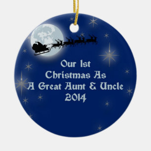 Ornement Rond En Céramique 2014 notre ęr Noël en tant qu'une grands tante e