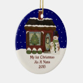 Ornement Rond En Céramique 2015 mon ęr Noël en tant que Nana (Droite)