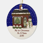 Ornement Rond En Céramique 2015 mon ęr Noël en tant que Nana (Gauche)