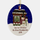 Ornement Rond En Céramique 2018 notre ęr Noël comme arrière-grands-parents (Droite)