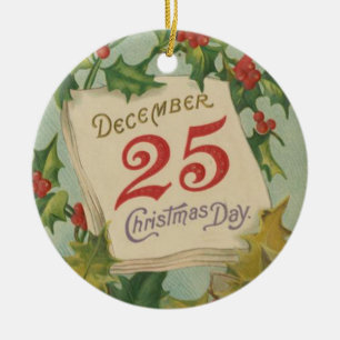 Ornement Rond En Céramique 25 décembre jour de Noël