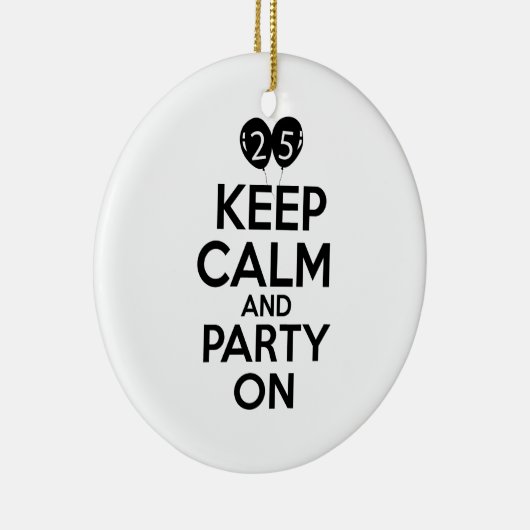 Ornement Rond En Céramique 25èmes conceptions d'anniversaire (Droite)