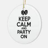 Ornement Rond En Céramique 25èmes conceptions d'anniversaire (Gauche)