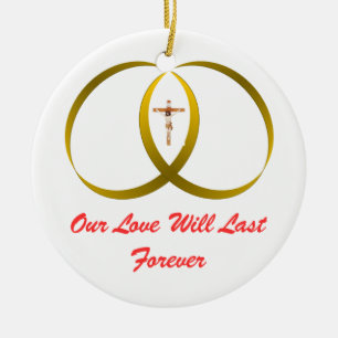 Ornement Rond En Céramique 2 anneaux & JESUS,