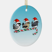 Ornement Rond En Céramique 3 oiseaux chanteurs de Noël (Droite)