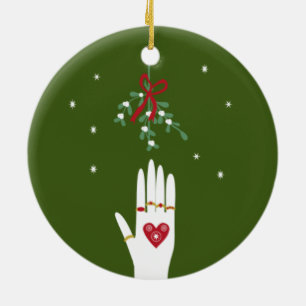Ornement Rond En Céramique 5 anneaux le jour 5 de Noël