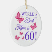 Ornement Rond En Céramique 60e anniversaire pour maman (Droite)