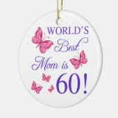 Ornement Rond En Céramique 60e anniversaire pour maman (Gauche)