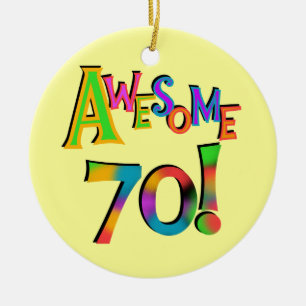 Ornement Rond En Céramique 70 superbes T-shirts et cadeaux d'anniversaire
