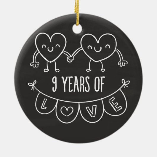 Ornement Rond En Céramique 9e Anniversary Poison de Chalk Hearts (Dos)