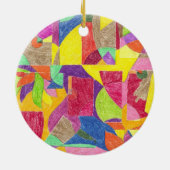 Ornement Rond En Céramique Abstractions de couleur (Dos)