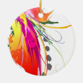 Ornement Rond En Céramique Abstrait Oiseau de Paradise Paint Splatters (Dos)