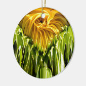 Ornement Rond En Céramique Abstrait tournesol rétro funky, géométrie effrayée (Gauche)