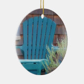 Ornement Rond En Céramique Adirondack bleu (Droite)