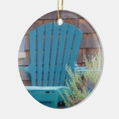 Ornement Rond En Céramique Adirondack bleu (Gauche)