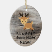 Ornement Rond En Céramique Adopté - cadeau customisé d'adoption de cerfs (Droite)