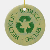 Ornement Rond En Céramique Affligé réduisez la réutilisation réutilisent (Dos)