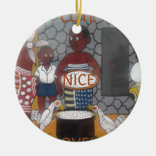 Ornement Rond En Céramique Africain traditionnel Homestead Lifestyle