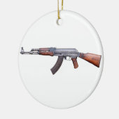 ORNEMENT ROND EN CÉRAMIQUE AK-47 (Gauche)
