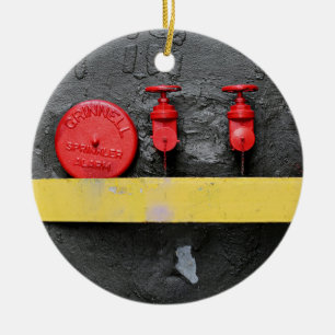 Ornement Rond En Céramique alarme d'incendie manuelle rouge