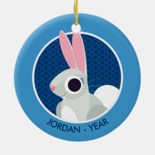 Ornement Rond En Céramique Alice le lapin