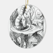 Ornement Rond En Céramique Alice rencontre Caterpillar - Alice au pays des (Gauche)