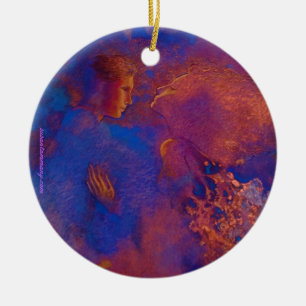 Ornement Rond En Céramique Amants poétiques pendants