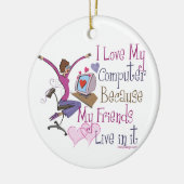 Ornement Rond En Céramique Amis en ligne (Gauche)