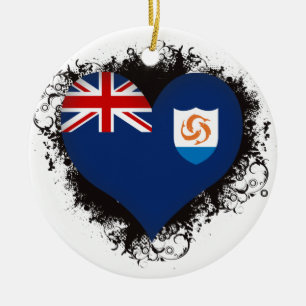 Ornement Rond En Céramique Amour Anguilla du cru I