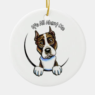 Ornement Rond En Céramique AmStaff IAAM Brindle