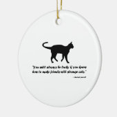 Ornement Rond En Céramique Ancien proverbe de chat (Gauche)