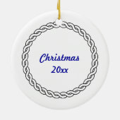 Ornement Rond En Céramique Ancre de Noël (Dos)