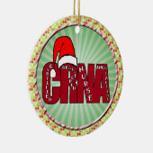 Ornement Rond En Céramique Anesthésiste PÈRE NOËL d'infirmier autorisé (Droite)