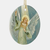 Ornement Rond En Céramique Ange de Noël (Droite)