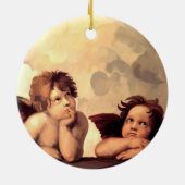 Ornement Rond En Céramique Anges Raffaelo Sanzio de Sistine Madonna (Dos)