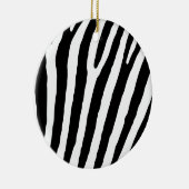 Ornement Rond En Céramique Animal Zebra Imprimer Noir & Blanc Noël (Droite)