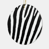Ornement Rond En Céramique Animal Zebra Imprimer Noir & Blanc Noël (Gauche)